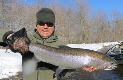 Anton's fly fishing steelhead. Anton lands another Nice Silver Bullet Steelhead while fly fishing on the Salmon River.