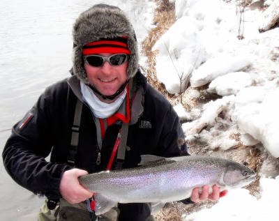 Winter February Steelhead fishing Pulaski NY. Winter February Salmon River Steelhead fishing Pulaski NY with drift boat guide.